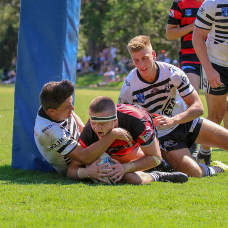 Image: Bears Captain Darcy Hardman gets a try late in the 2nd half of their 36-6 win over Western Suburbs in the SG Ball Cup. Photo Steve Little.